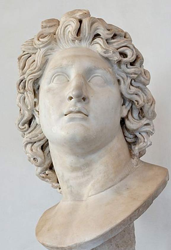 Alexander the Great as Helios. Marble, Roman copy after a Hellenistic original from 3rd–2nd century BC.