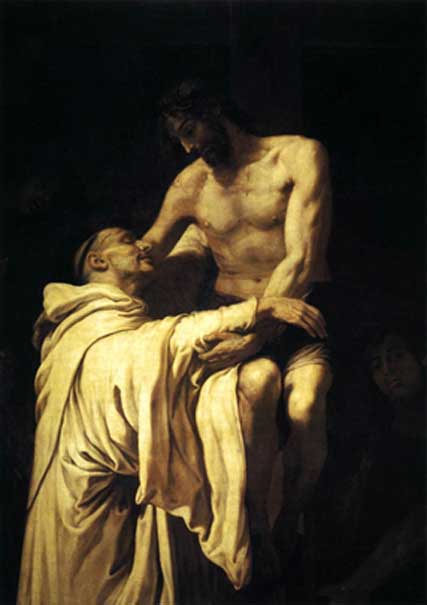 Christ Embracing St Bernard by Francisco Ribalta (circa 1625)
