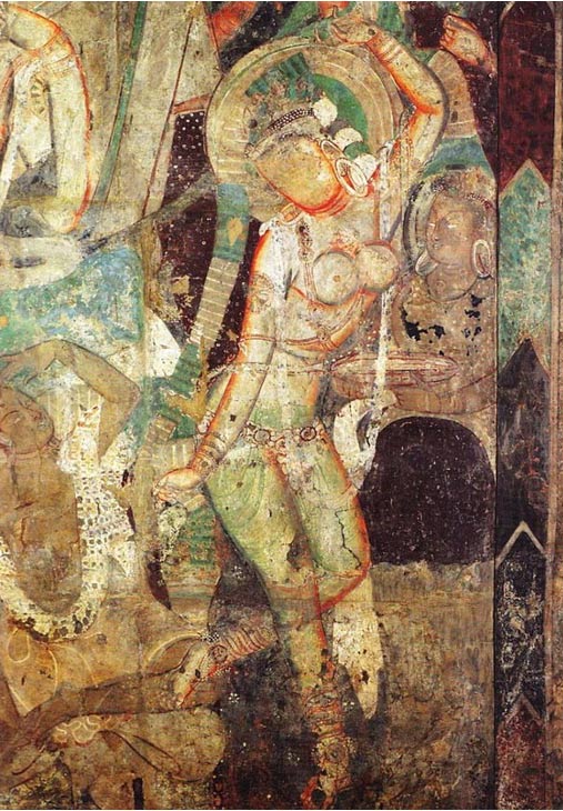 Dance of princess Chandraprabha, cave 83, Kizil Caves