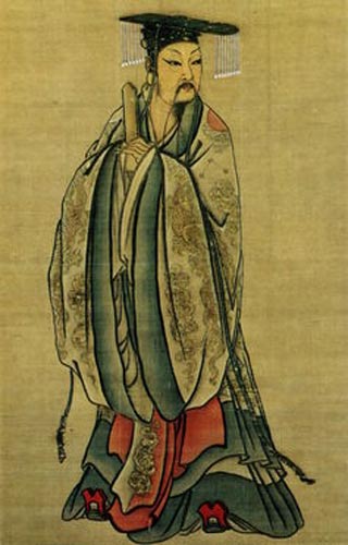 Detail of hanging scroll of Emperor Yu.