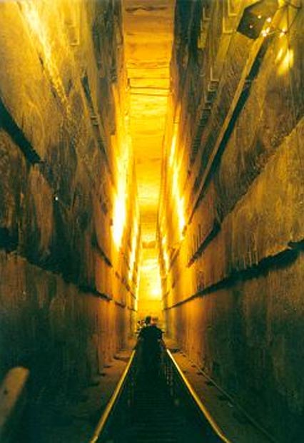 The Grand Gallery of the Great Pyramid of Giza.