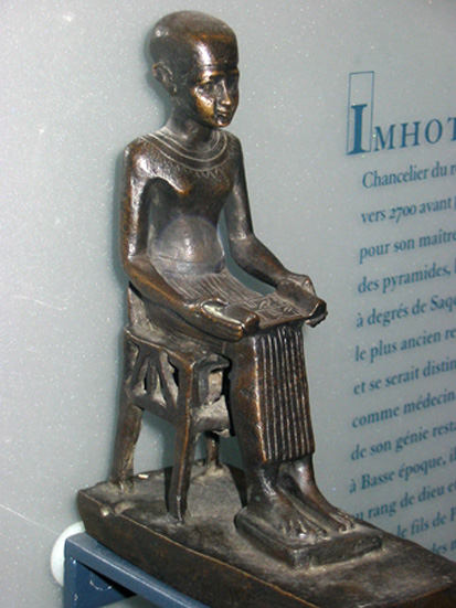 Statuette of Imhotep in the Louvre. 