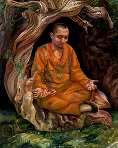 Kukai meditating to his death on Mount Koya