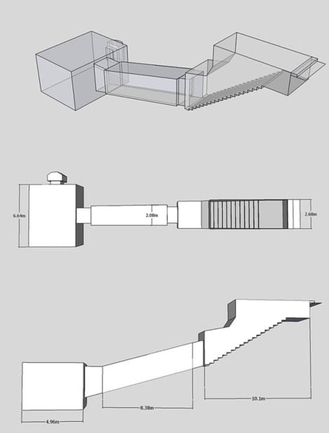 Disposición de la tumba KV55. 