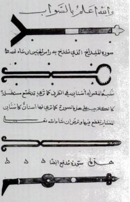 Illustration of medieval Muslim surgical instruments taken from al-Zahrawi's Kitab al-Tasrif.