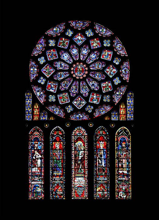Northern rose window of Chartres cathedral.