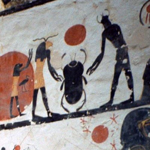 A Scarab beetle in Tomb KV6, Valley of the Kings, Luxor, Egypt.