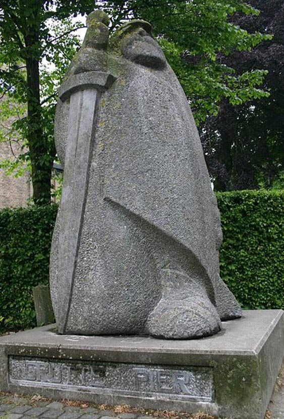 Statue in honor of Grutte Pier in his hometown of Kimswerd. 