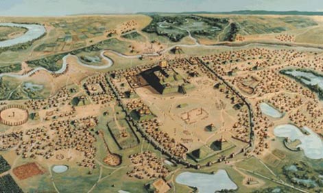 La ciudad de los nativos de América Cahokia