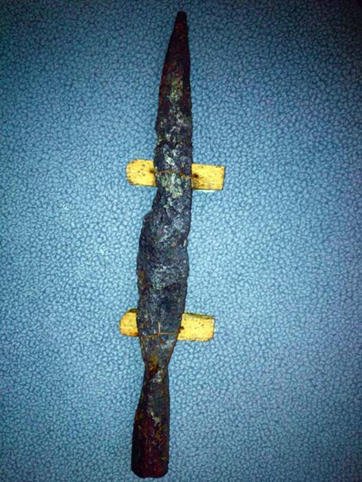 The iron spear head of Norse origin dated to 9th-14th century now in Wayne County Museum.