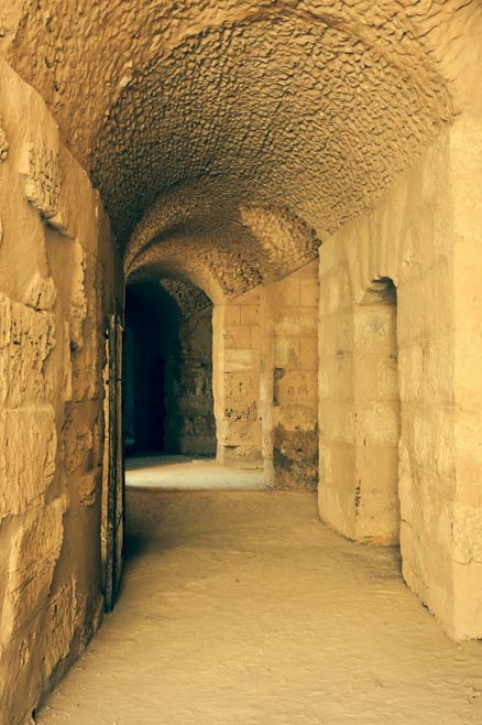 Tunnel leading into the main arena at El Djem.