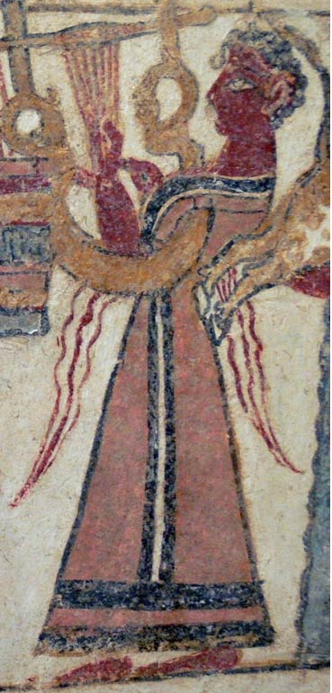 Woman playing a lyra from the sarcophagus of Hagia Triada