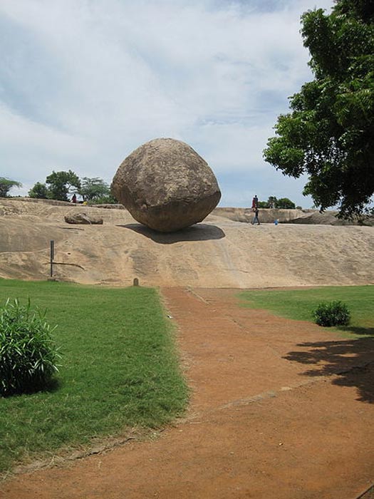 Krishna's butter ball at Mahabalipuram.