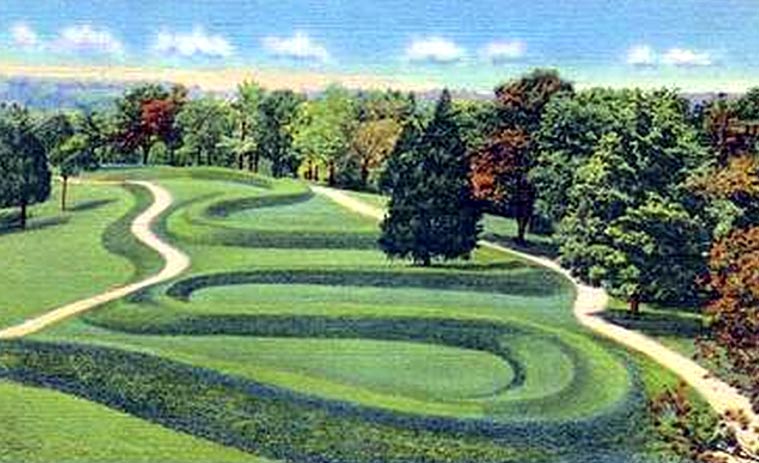 Postcard image of the Serpent Mound, Ohio 