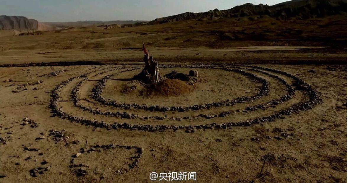 Una misteriosa antigua formación círculo de piedra de la cuenca de Turpan, en el noroeste de China