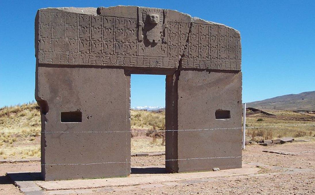 The Gateway of the Sun from the Tiwanku civilization in Bolivia.