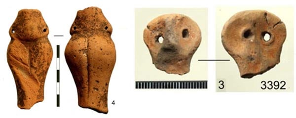 Los fragmentos de figurillas encontradas en el sitio del templo