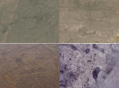 Algunos de los geoglifos encontrados en el norte de Kazajstán
