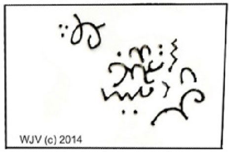 La inscripción hierática grabado en un afloramiento de la formación rocosa de Uruguay.
