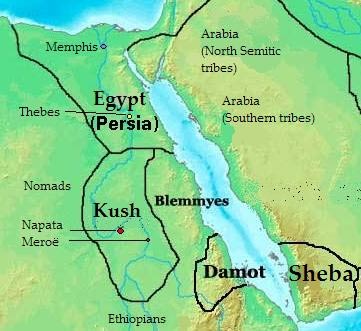 Ubicación de Kush - Mapa de África