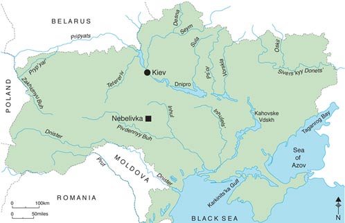Mapa de localización de Nebelivka