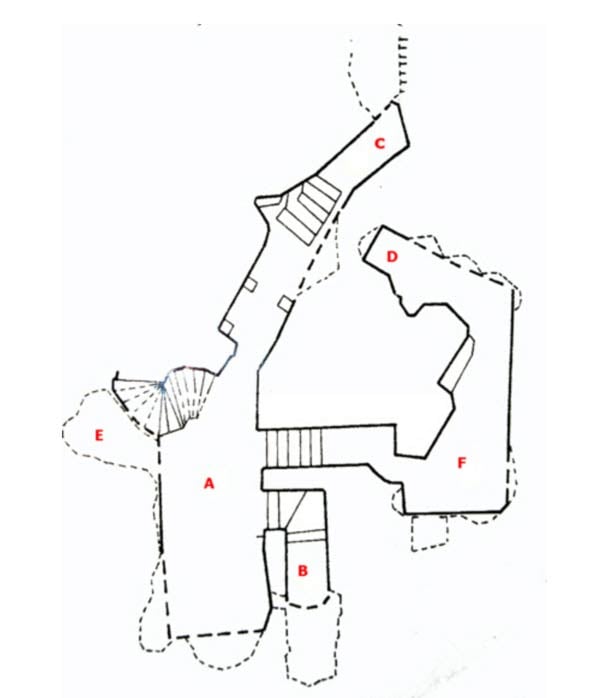 Un mapa que ilustra más o menos la disposición de la Cividale Hipogeo