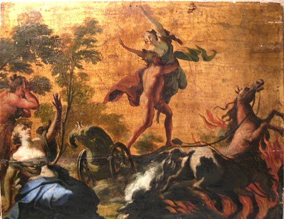 Oil painting of Hades abducting Persephone