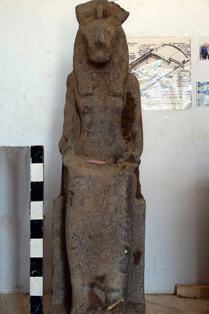 One of the better-preserved statues of Sekhmet, the cat goddess meant to protect Amenhotep III.