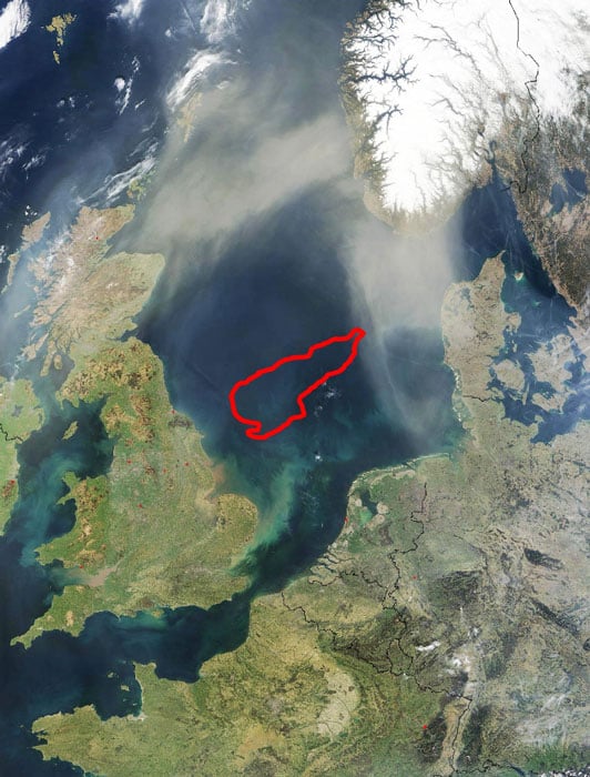 The area, which would have been home to a range of animals, as well as the hunter gatherers which stalked them, became flooded due to glacial melt, with some high-lying regions such as 'Dogger Island' (pictured right, highlighted red) serving as clues to the regions ancient past.
