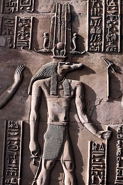 A relief of Sobek from a temple at Kom Ombo.