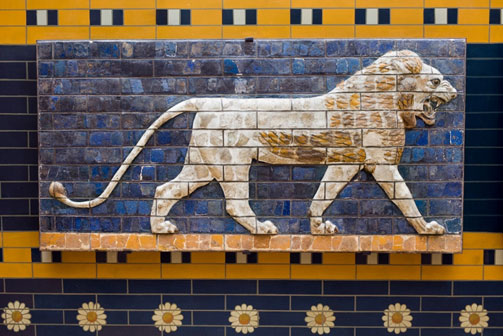 Sculptural relief of a lion along the Processional Way - Ishtar