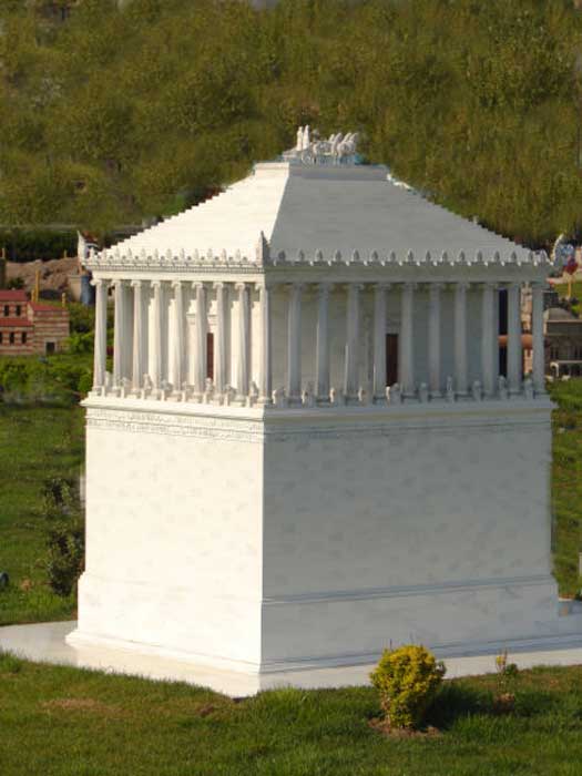 A scale model of a reconstruction of the Mausoleum - one of the versions at Miniatürk, Istanbul.