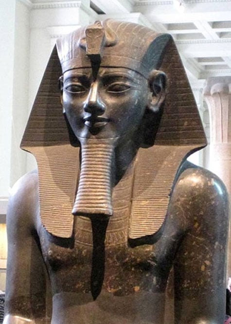 A colossal statue of Amenhotep III in the British Museum.