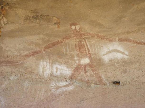 Arte rupestre aborigen que representa el dios creador 