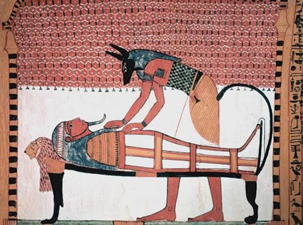 Anubis – The Jackal God and Guide into the Ancient Egyptian Afterlife Anubis-attending-the-mummy