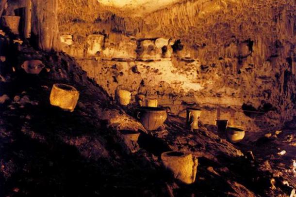 Artifacts inside Balankanché Cavern.