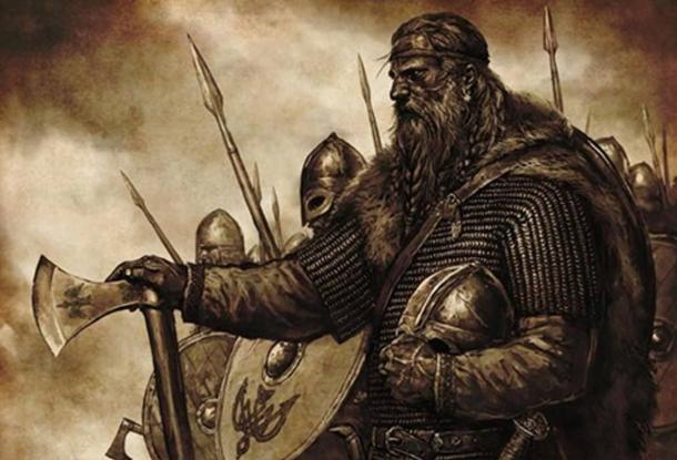 Representación de unos vikingos del artista