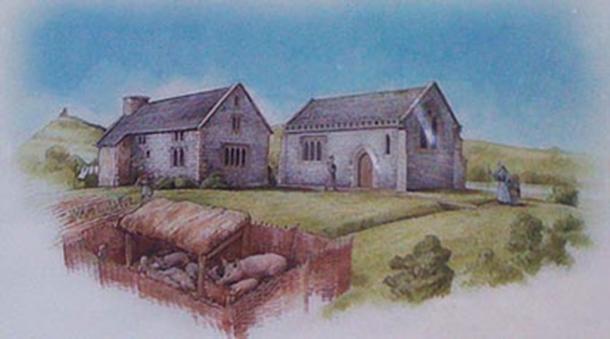Sketch of Beckery Chapel, Somerset