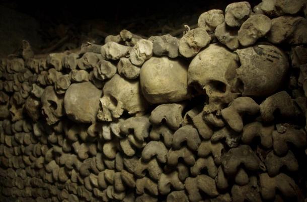 Bones in the Paris catacombs