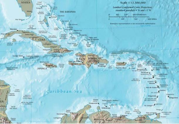 Map of the Caribbean Sea and Basin.