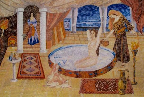 'Cleopatra’s Milk Bath', contemporary mosaic