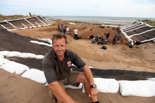 Clive Waddington, project director of Archaeological Research Services Ltd at the prehistoric archaeological dig at Low Hauxley near Amble, Northumberland