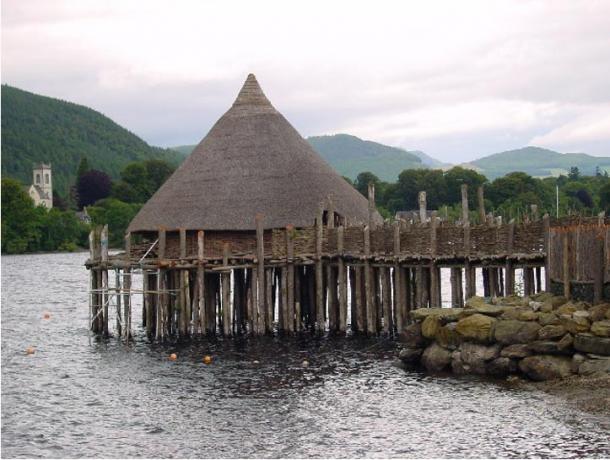 A reconstructed crannog near Kenmore, Perth and Kinross, on Loch Tay, Scotland