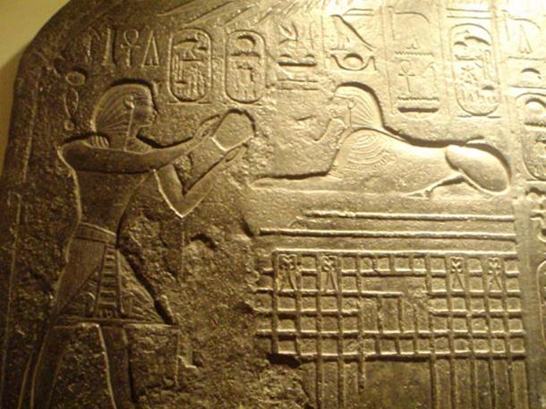 Dream Stele, detail; reproduction at Rosicrucian Egyptian Museum, San Jose.