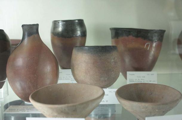 The distinctive black-topped Egyptian pottery of the Pre-dynastic period associated with Flinders Petrie's Sequence Dating System, Petrie Museum.