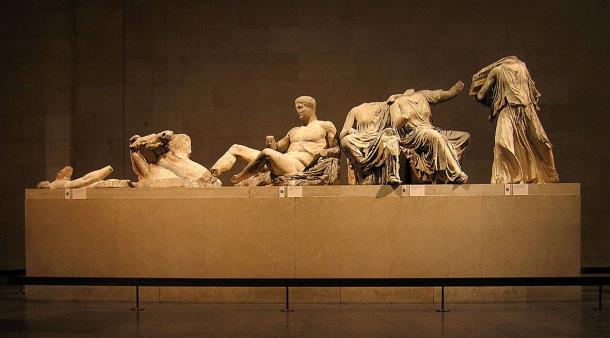 Mármoles de Elgin / Mármoles del Partenón en exhibición en el Museo Británico. 