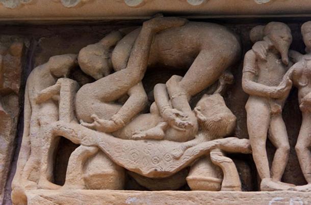 Erotic carvings at Lakshmana Temple 