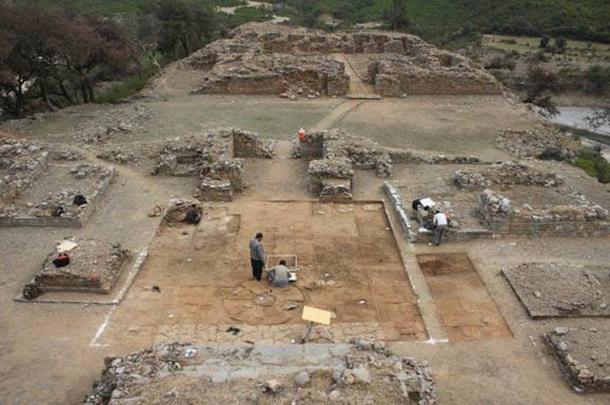 Excavations at Bhamala stupa.