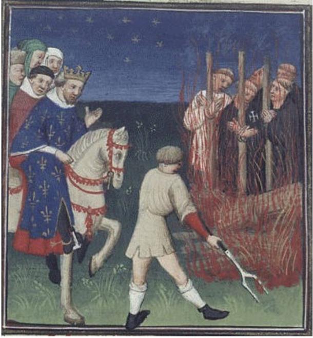 Execution of the Templars in the presence of Philip ‘the Fair’. Bedford Master 1415-1420, France. 