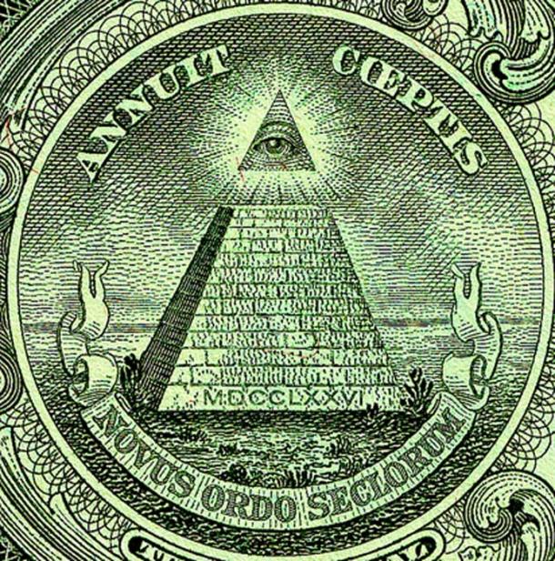 The Eye of Providence can be seen on the reverse of the Great Seal of the United States, seen here on the US $1 bill.
